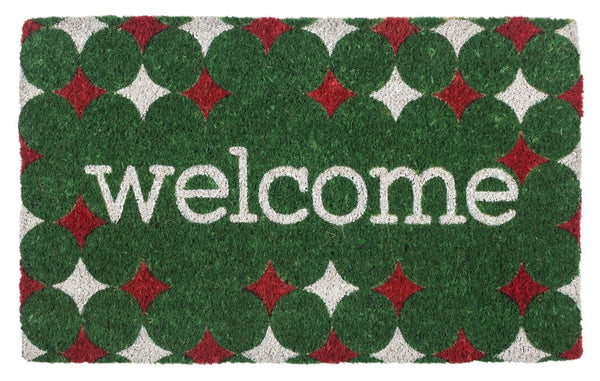 Red and Green Welcome Handwoven Coco Doormats