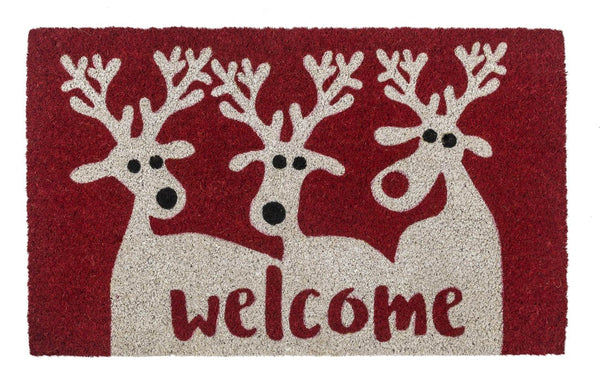 Reindeer Welcome Vinyl Coir Doormat