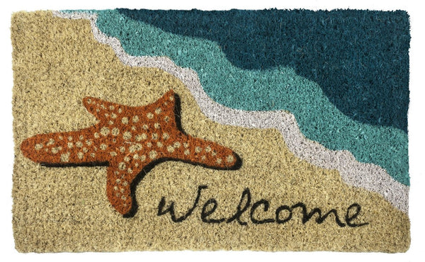 Starfish Welcome Handwoven Coco Doormat