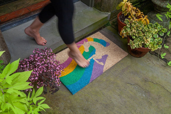 Unicorn Rainbow Handwoven Coco Doormat