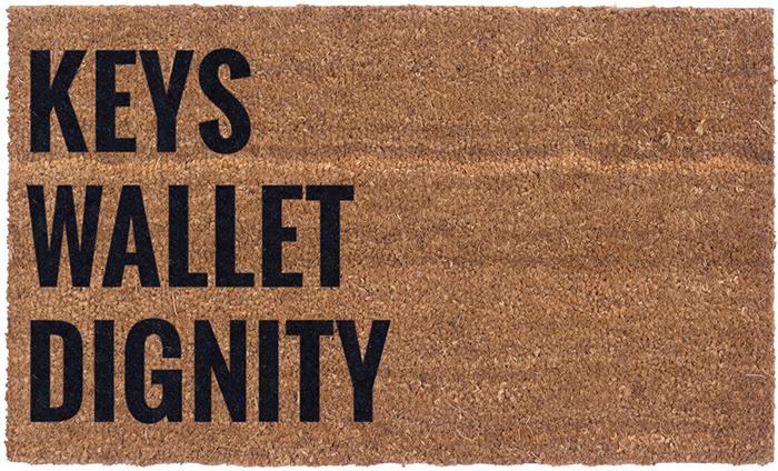 Vinyl Back - Keys Wallet Dignity - Coir Doormat
