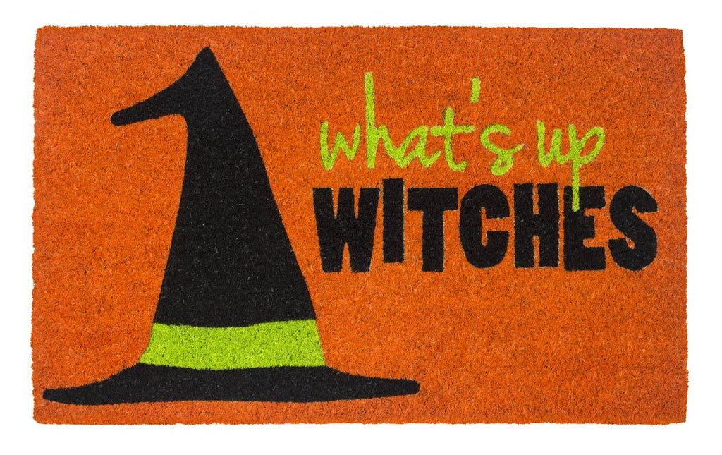 What's Up Witches Vinyl Coir Doormat